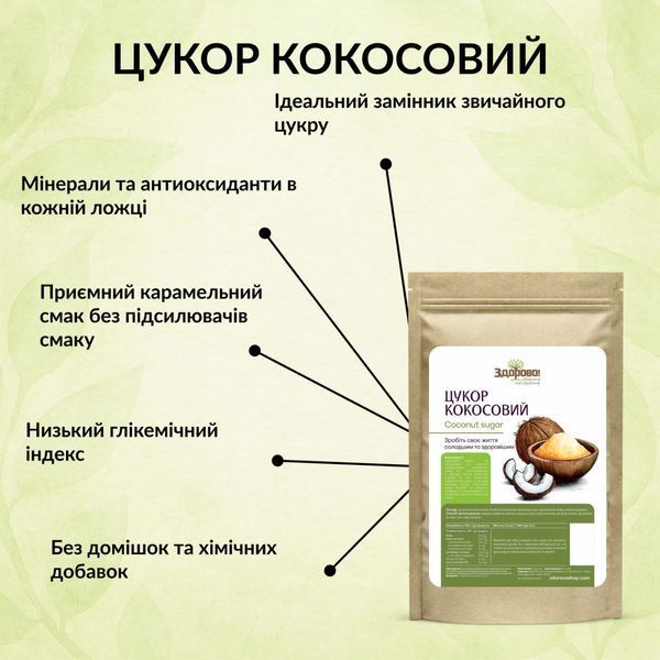 Сахар кокосовый Здорово- 250 г. 567769965801 фото