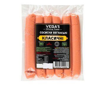 Сосиски соевые Классические (без глютена) VEGAS, 300 г. 543812455312 фото