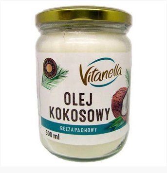 Кокосова олія рафінована "Vitanella" (без запаху), 500 мл  326721534153 фото