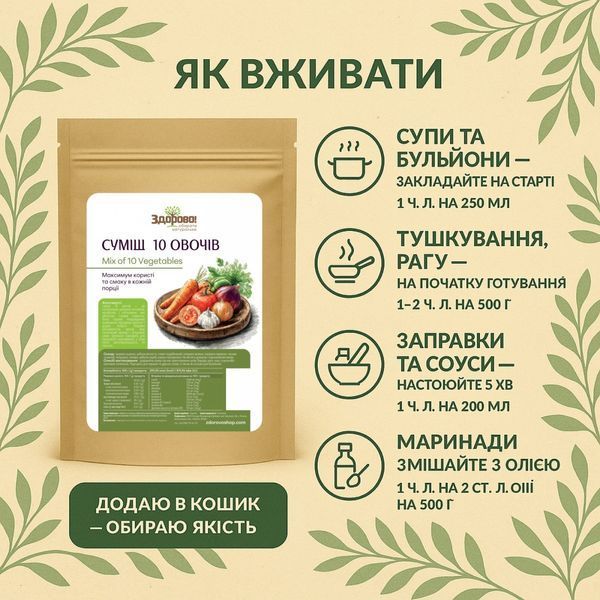 Приправа 10 овочів Здорово, 250г 186858409712 фото